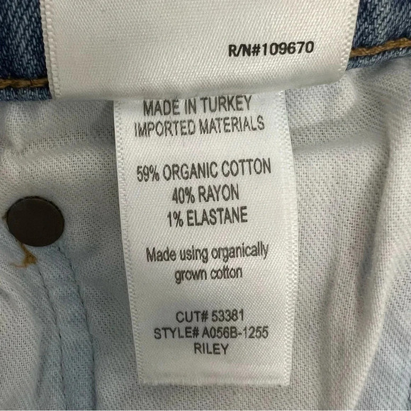 AGOLDE Riley High Rise Straight Leg Jeans in Whiplash Blue Denim Size 26 - Picture 9 of 10